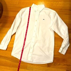 Vineyard Vines Whale Shirt Boys Large (16) White Oxford button down
